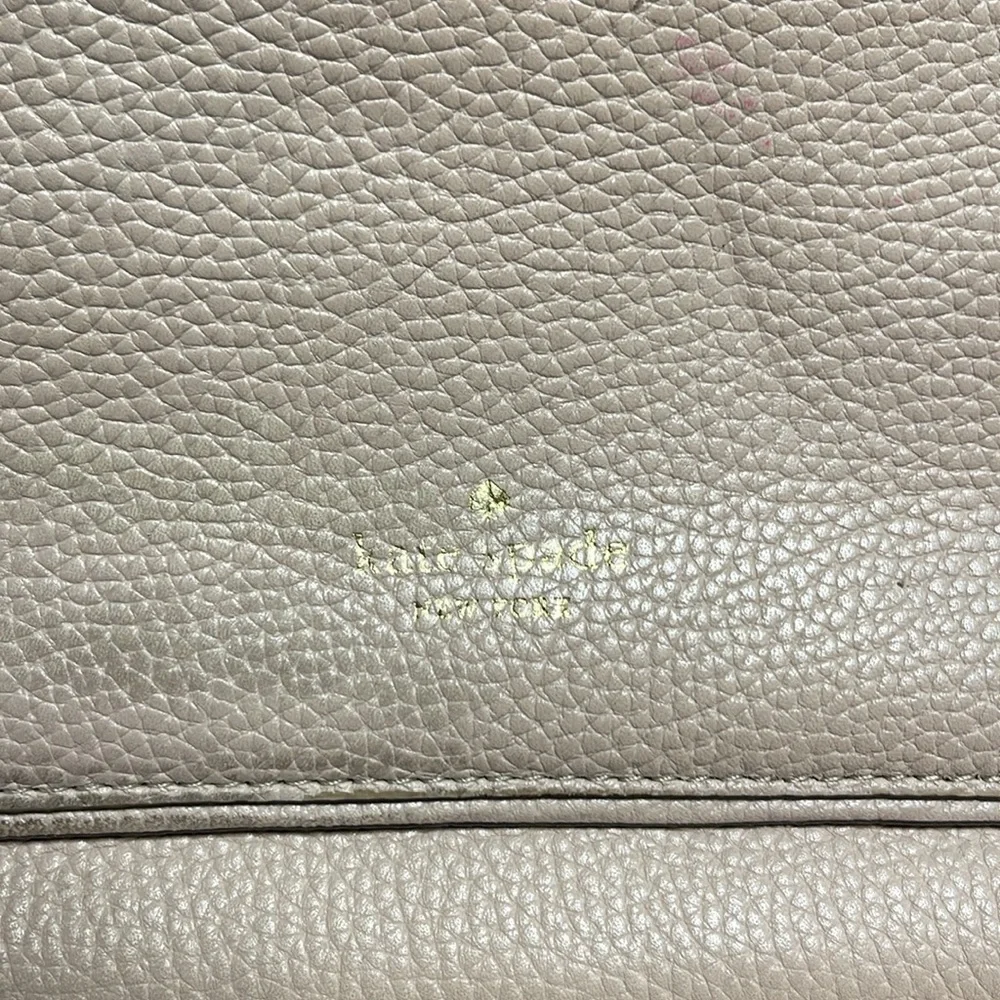 Kate Spade Cream Leather Crossbody with Front Pocket Adjustable Strap Flawed